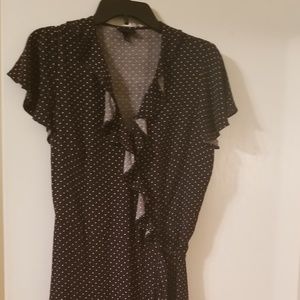 Polka dot black and white short dress